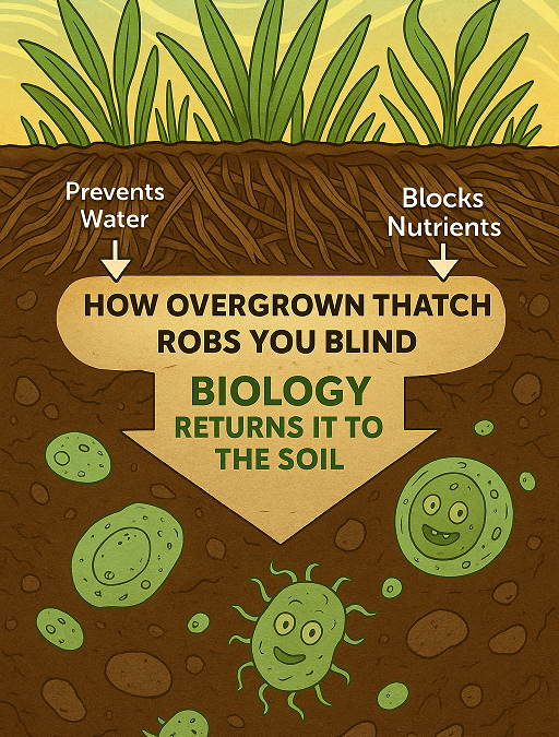 “The Hidden Thief in Your Lawn: How Thatch Robs You Blind—and How Biology Saves the Day”