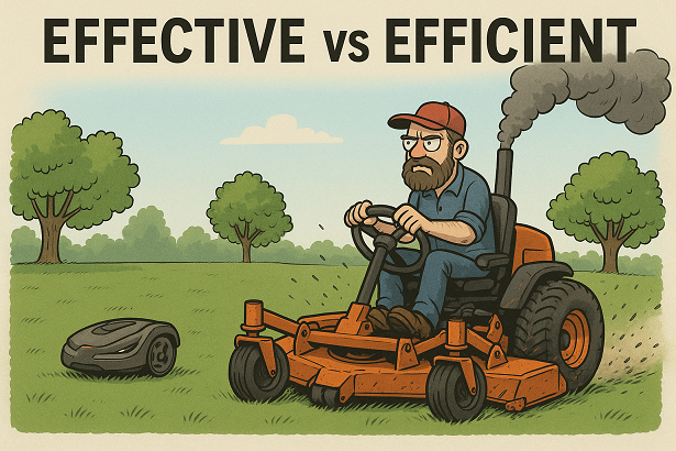 EFFECTIVE vs. EFFICIENT: Why Your Diesel Bat-Wing Mower Is Basically a Gym Membership You Never Asked For