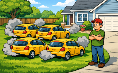 4 Cars Running On The Average Lawn