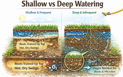 Shallow Watering: How It Starves Your Lawn of Carbon (and Even Air)